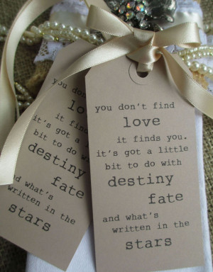 10 Love Quote Wedding Wish Tree Gift Tags Kraft Brown
