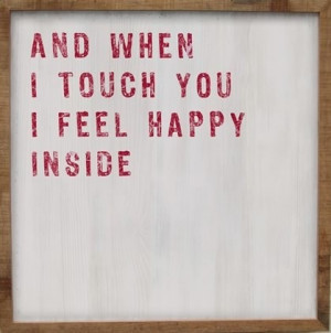 when I touch you..I feel happy inside