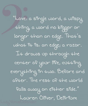 Love: a single word… another delirium quote