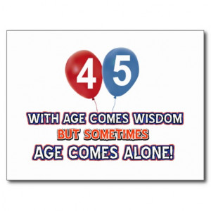 45 year old wisdom birthday designs post card