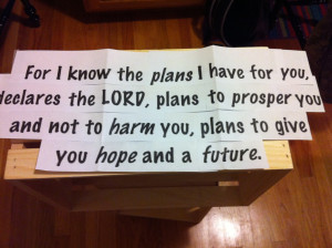 Carved sign...favorite Bible verse.