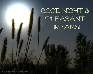 Good night & pleasant dreams! via www.KatrinaMayer.com