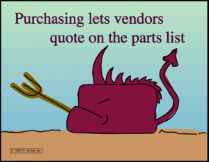 Purchasing lets vendors quote on a parts list