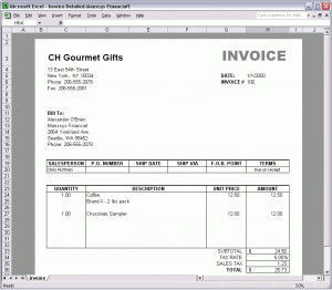 invoice created with Quote/Invoice Maker