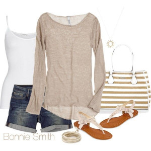 ... Fashion Statement, Fashion Styles, White Outfit, Simple Beige