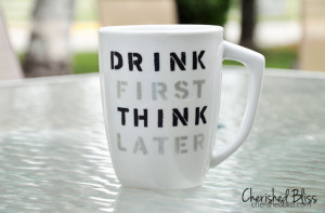 Stenciled Coffee Cup Quote Tutorial - cherishedbliss.com #plaid # ...