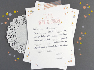 wedding mad libs here is a fresh take on leaving a message for the ...