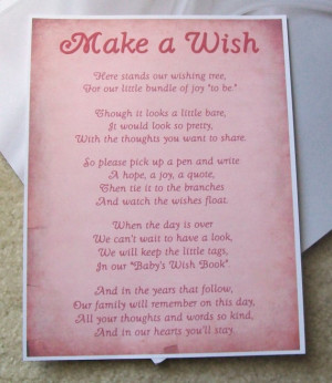Wishing Tree Tags - Instructions Sign - Baby Shower