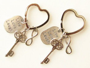 heart key chains best friends gift ideas bff best by KriyaDesign