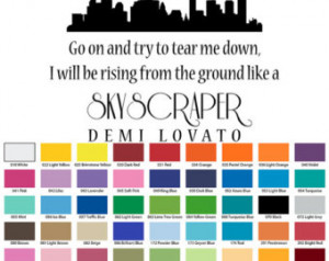 Skyscraper Lyrics Demi Lovato Wall Quote ...