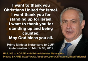 Prime Minister Netanyahu appreciates our support for Israel