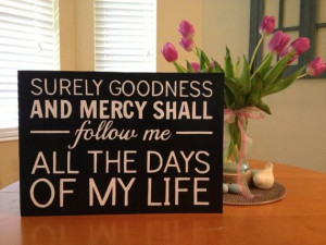 Surely Goodness Painted Wood Sign by MadeByKristaLoves on Etsy, $49.99 ...