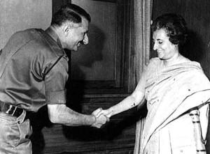 Mrs. Indira Gandhi with Manekshaw