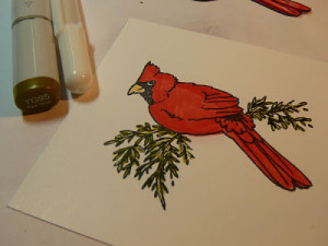 Used E33 and Y23 on the beak and then I cut out the bird.