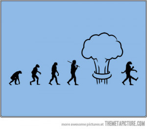 funny evolution monkey nuclear explosion