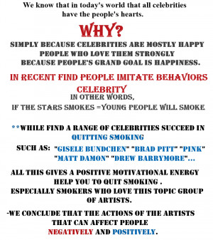 celebrities Smoking - Are smokers celebrities role models?