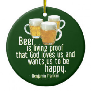 Beer is Proof (Franklin) Christmas Ornament