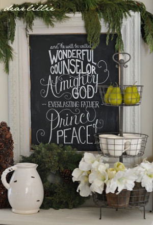 Christmas Chalkboard and Our Family Room