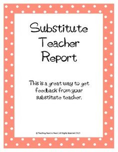 ... Substitute Teacher Feedback Form suppli teacher, substitut teacher