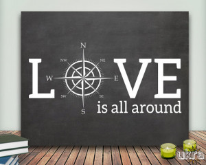 ... Print,Instant Download,Valentines Day Print,Compass Print,Love Quote