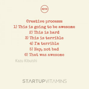 Creative process: 1) This is going to be awesome 2) This is hard 3 ...