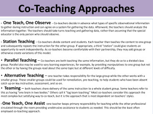 Co-Teaching Approaches - PowerPoint