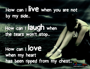 quotes broken heart quotes how can i live when you are not by my side