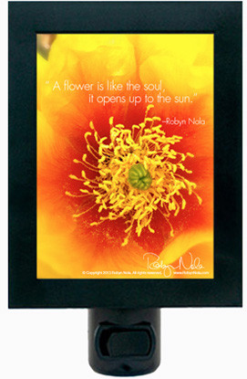 ... soul, it opens up to the sun” Inspirational Quote Flower Night Light