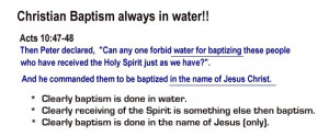 About the biblical baptism with faith by immersion