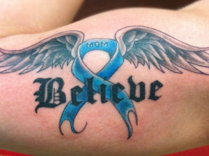 Rest In Peace Quotes Tattoos For Men Arm cancer ribbon tattoo