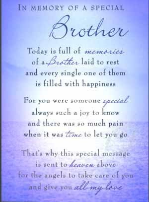 poem in memory of my brother grief verses death brother little ...
