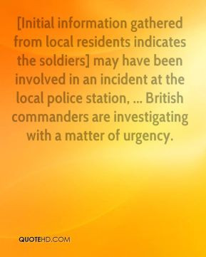 Geoffrey Hoon - [Initial information gathered from local residents ...