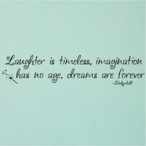 ... age, Dreams are forever -Tinkerbell vinyl lettering wall quote sticker