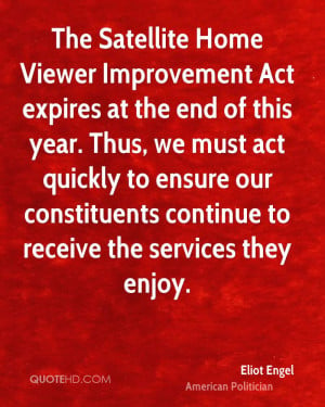 The Satellite Home Viewer Improvement Act expires at the end of this ...
