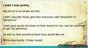 Self-esteem - I wish I was pretty.