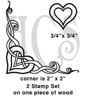 Here is an elegant Celtic knot style heart corner with matching heart