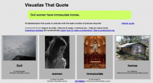 Dull Women/Immaculate Homes (Flickr Visualized Quotes)