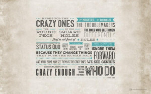 Funny quotes the crazy ones quote on the simple blur brown paper