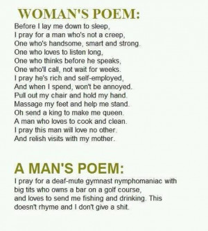 Battle of the Sexes Man/Woman poems