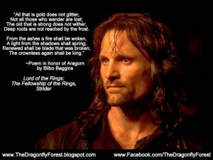 ... in the days of peace. ” ~ Aragorn(LOTR – the Return of the King