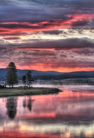 Sunset in Yellowstone National Park, Wyoming http://findanswerhere.com ...