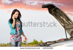 Broken Down Car Call For Help Stock Image Iqoncept