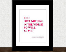Shakespeare love quote INSTANT DOWNLOAD printable - - romantic gift ...