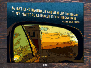 Rearview Mirror - Emerson Quote Giclee Art Print - Free Shipping in US ...