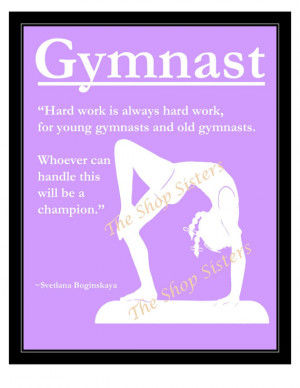 Gymnastics Girl Olympics Silhouette Purple and White 8 x 10 Print Wall ...