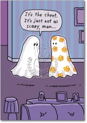 Scary Sheet Ghost Humor Pic Halloween Paper Card Nobleworks