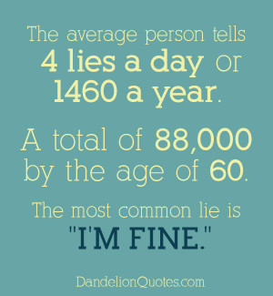 The Average Person Tells 4 Lies A Day Or 1460 A Year A Total Of 88,000 ...