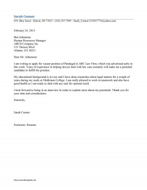CL 32 Paralegal 791x1024 Paralegal Cover Letter Template