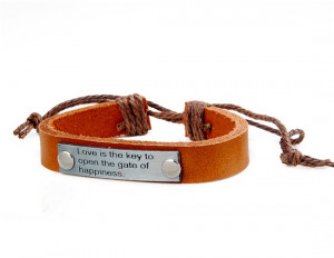 Love Quote Leather Bracelet M.(China (Mainland))