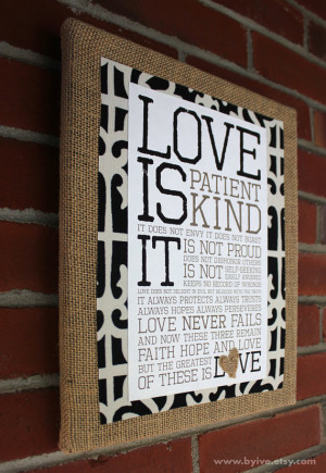 Corinthians 13: LOVE, Inspirational Quote, Canvas Print on Fabric ...